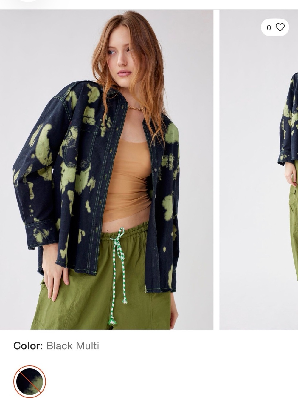 Black Multi Tie-Dye Oversized Jacket